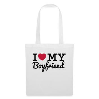 I Love My Boyfriend - Sac en tissu - blanc - Devant