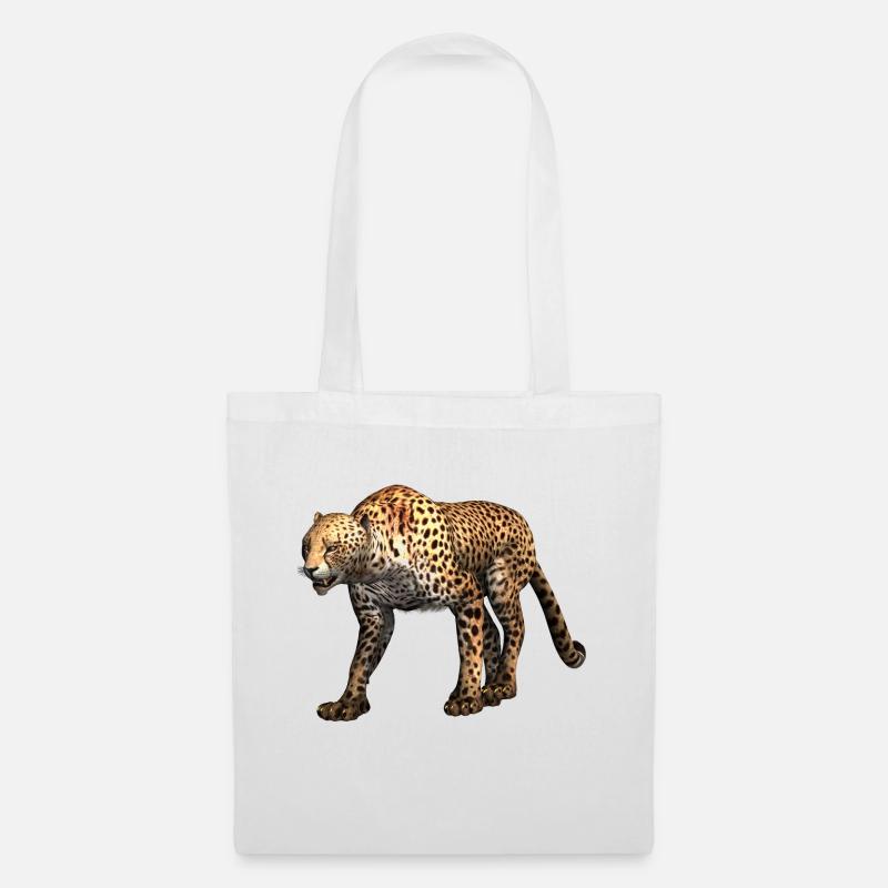 Gepard - Leopard - Stoffbeutel - Weiß
