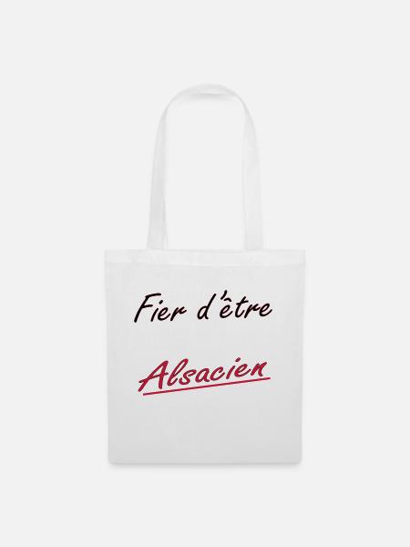 fier d'être alsacien - Stoffbeutel - Weiß