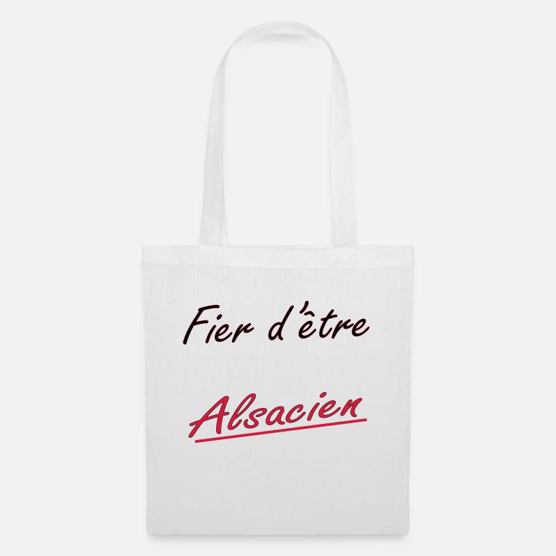 fier d'être alsacien - Stoffbeutel - Weiß