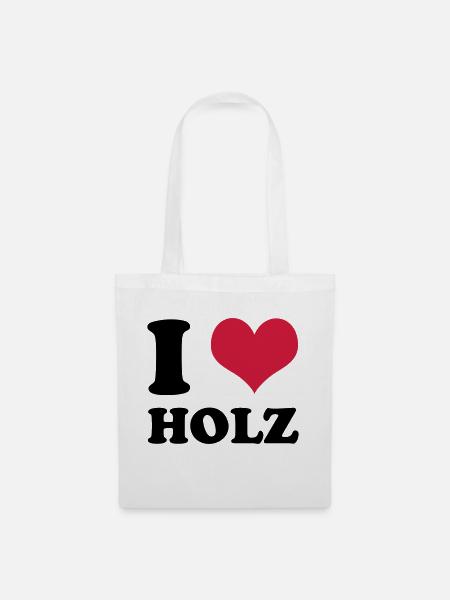 I love wood - Tote Bag - white