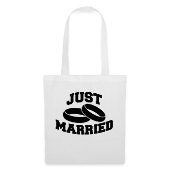Just Married Rings Logo Design - Sac en tissu - blanc - Devant