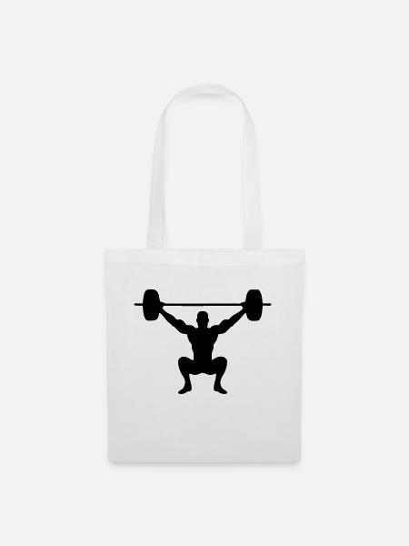 dessin vecteur haltérophilie sport haltérophile - Sac en tissu - blanc
