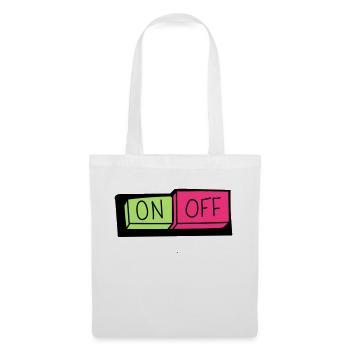 on und off button - Stoffbeutel - Weiß - Vorne