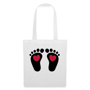 ❤ټCute Baby Footprints-Vector Footprintsټ❤ - Tote Bag - white - Front