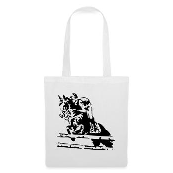 reiten springreiten - Stoffbeutel - Weiß - Vorne