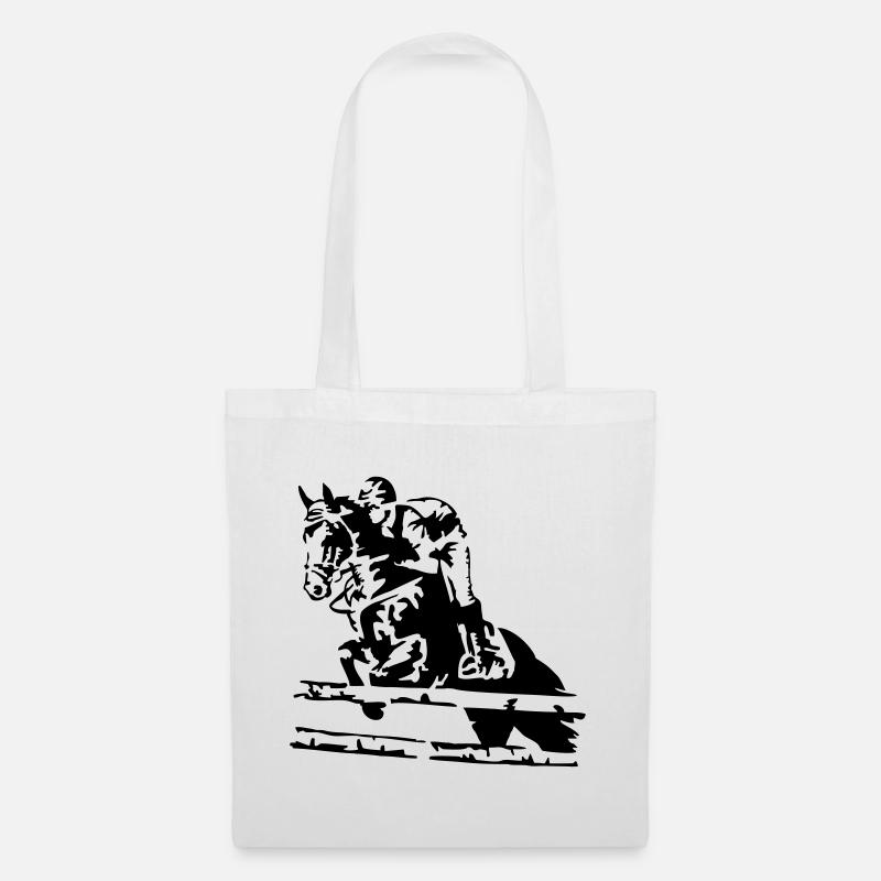reiten springreiten - Stoffbeutel - Weiß