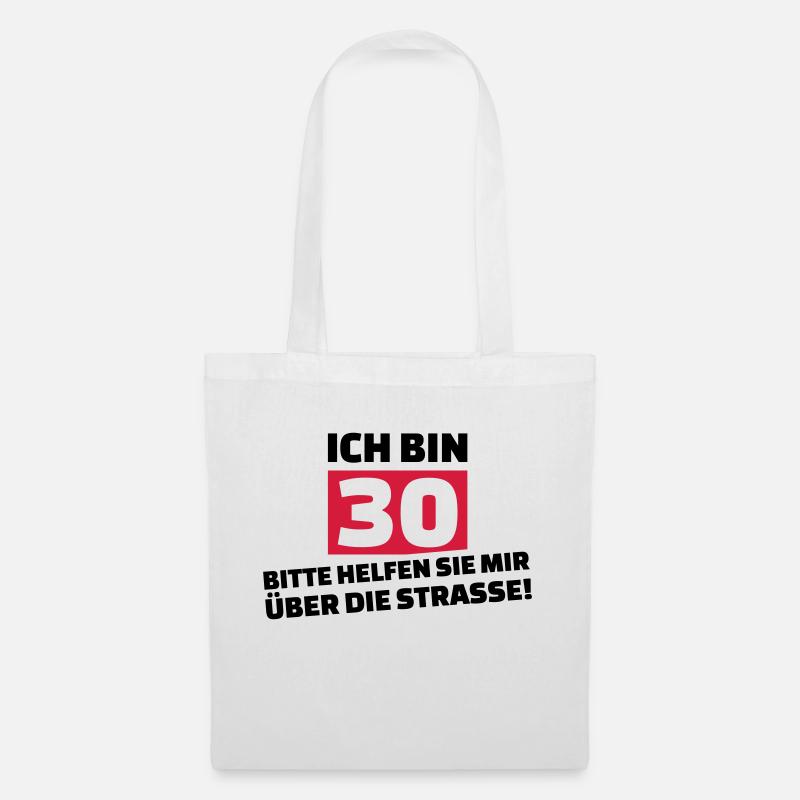 30. Geburtstag - Stoffbeutel - Weiß