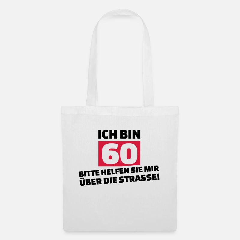 60. Geburtstag - Stoffbeutel - Weiß