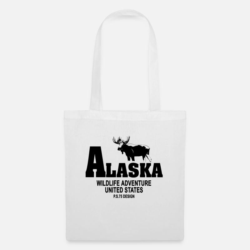 Alaska - Moose - Elch - Stoffbeutel - Weiß