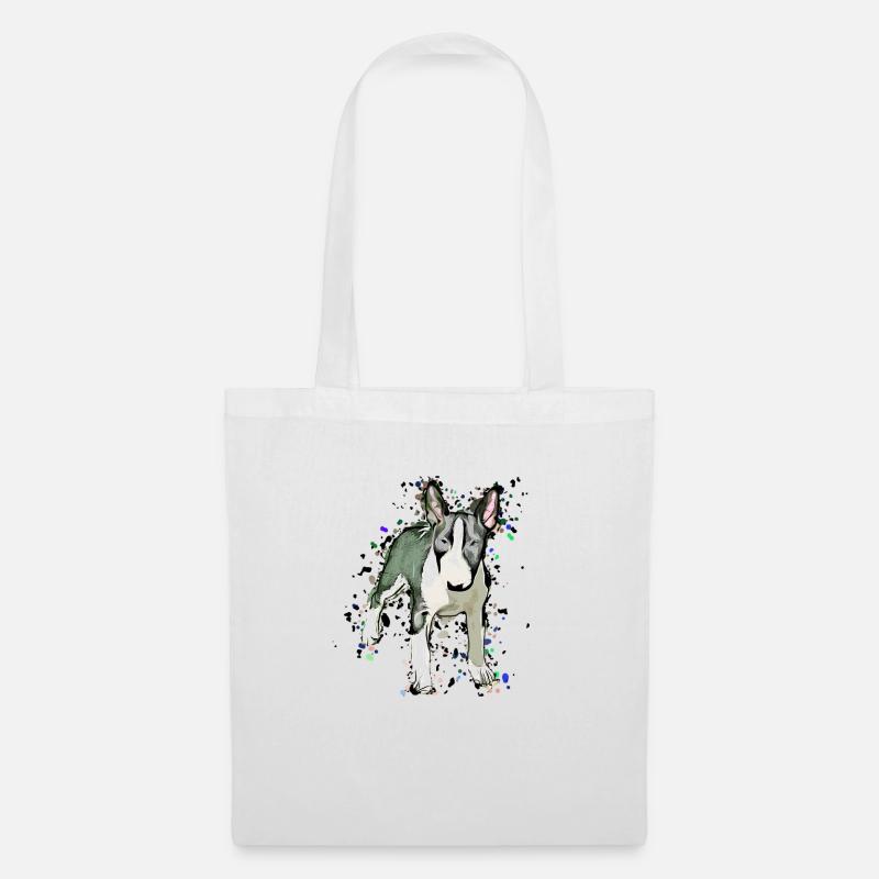 Miniature Bull Terrier Comic - Tote Bag - white