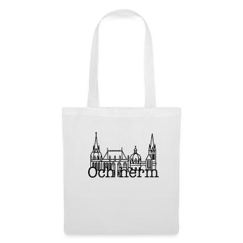 Stadt Aachen „Och herm“, Sehenswürdigkeit, Dom - Stoffbeutel - Weiß - Vorne