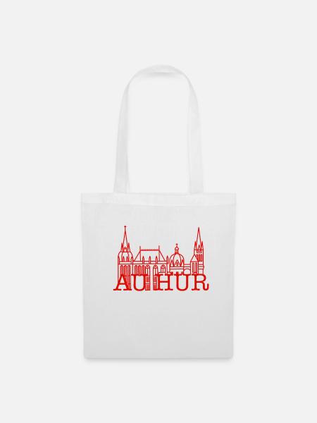 Stadt Aachen „au hur “, Sehenswürdigkeit, Dom - Stoffbeutel - Weiß