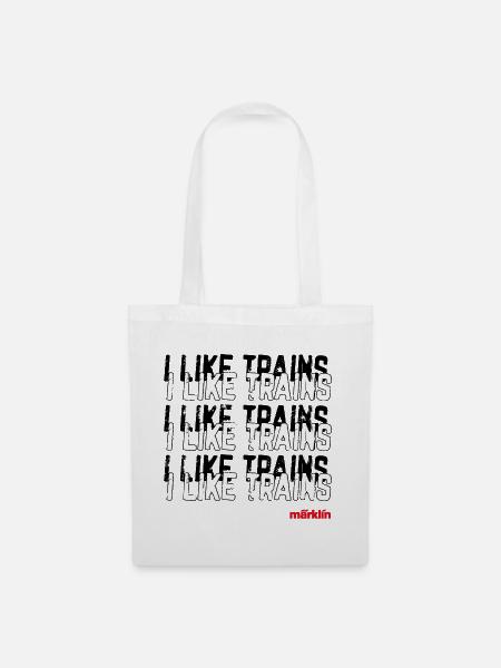 Märklin I Like Trains Typografie - Stoffbeutel - Weiß