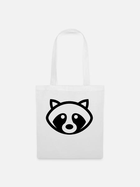 Waschbär Icon - Stoffbeutel - Weiß