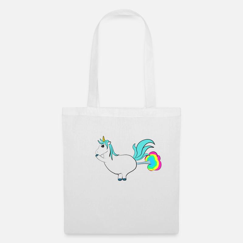 Pupsendes Einhorn - Stoffbeutel - Weiß