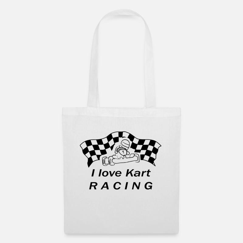 kart racing love - Stoffbeutel - Weiß