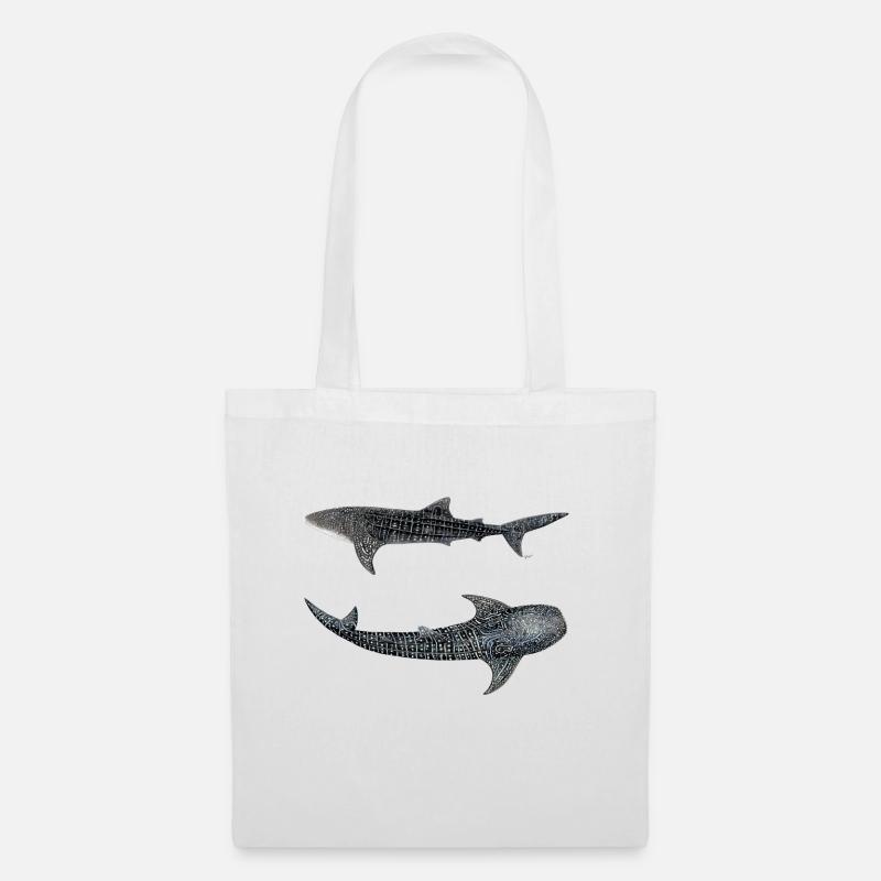Walhai (Rhincodon typus) - Stoffbeutel - Weiß