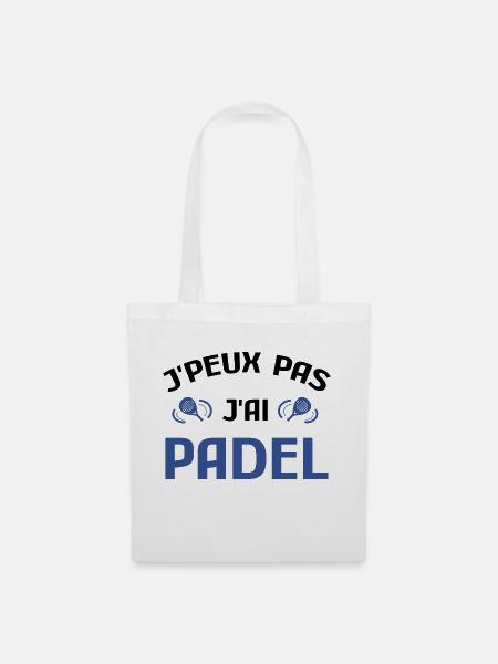 Je peux pas j'ai padel cadeau homme femme - Sac en tissu - blanc