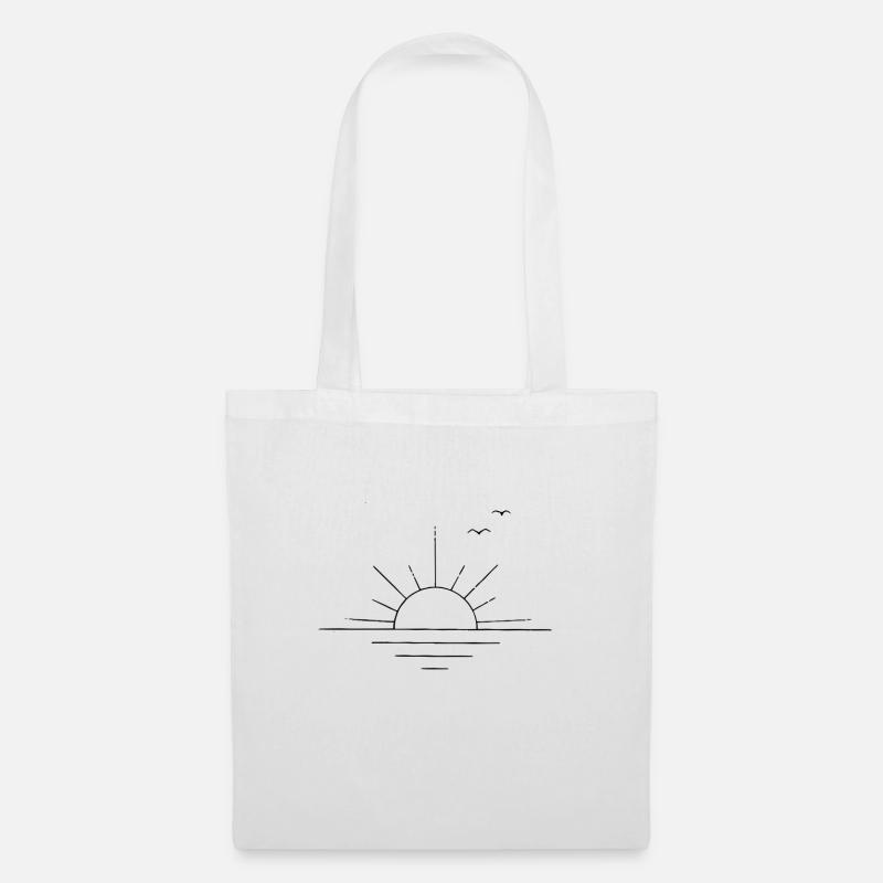 Sunset Ocean Minimalistic - Tote Bag - white