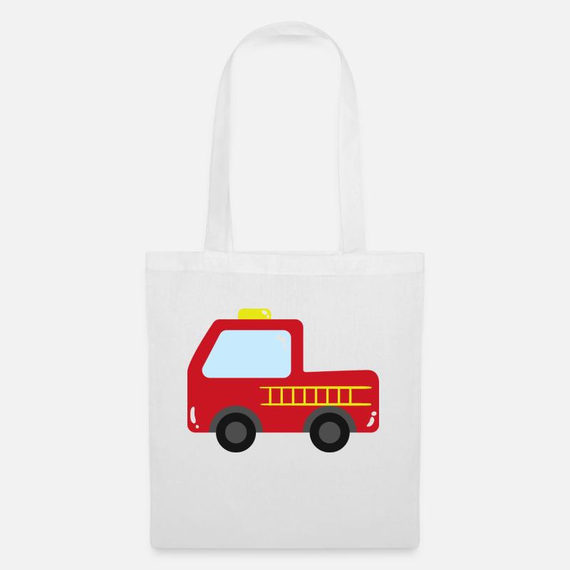 Feuerwehr Auto - Stoffbeutel - Weiß