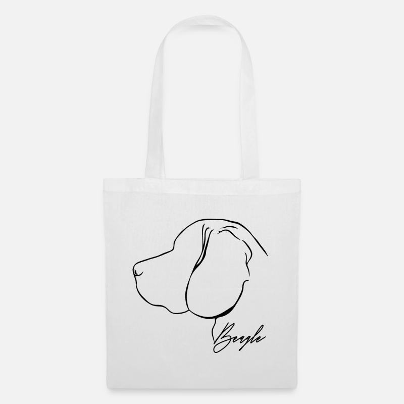 BEAGLE Profil Hunde Hund Jagdhund Wilsigns - Stoffbeutel - Weiß