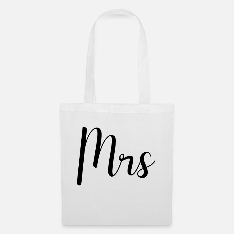Mrs Hochzeit Geschenk Typography - Stoffbeutel - Weiß