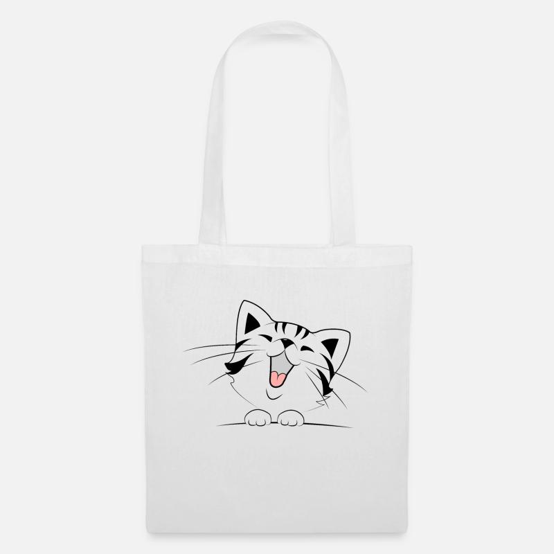 Chat mignon - Sac en tissu - blanc
