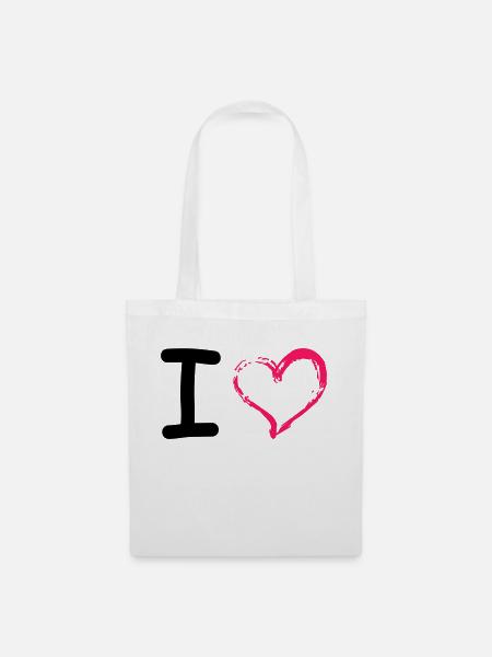 I Heart - Stoffbeutel - Weiß
