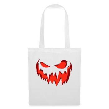 Effrayant visage de citrouille effrayant Halloween - Sac en tissu - blanc - Devant