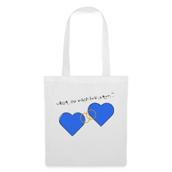 Heiratsantrag blau blau - Stoffbeutel - Weiß - Vorne