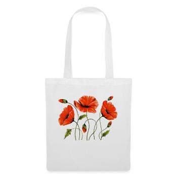 Blumen - Stoffbeutel - Weiß - Vorne