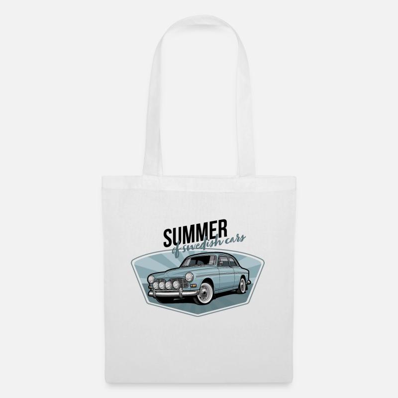 Swedish Classic Car // Illustration - Stoffbeutel - Weiß