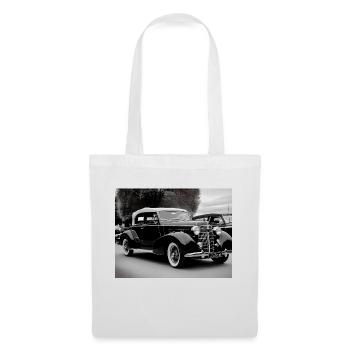 50s vintage vehicle, black and white, generativeai - Stoffbeutel - Weiß - Vorne