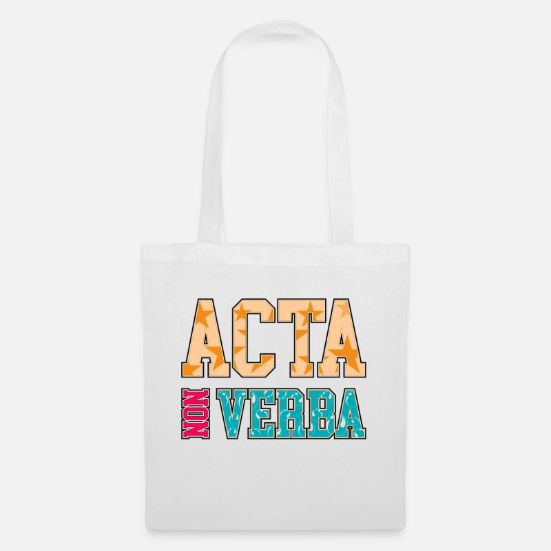 Taten statt Worte | Acta non verba | Lateinisch Phr - Stoffbeutel - Weiß