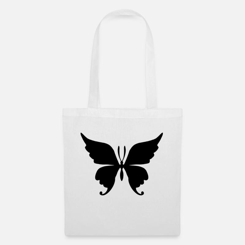 Schmetterling schwarz - Stoffbeutel - Weiß