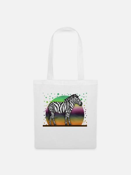 Zebra - Stoffbeutel - Weiß