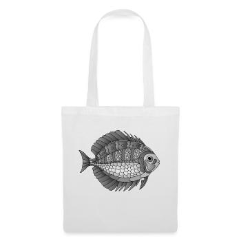 Poisson - Sac en tissu - blanc - Devant