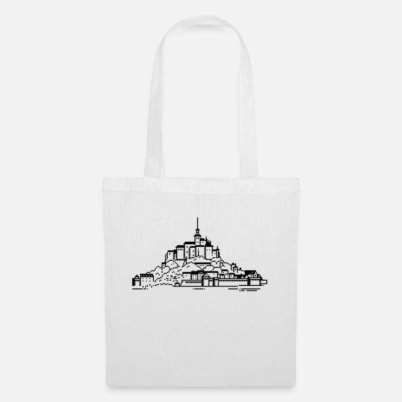 1bit Pixel Mont Saint Michel - Stoffbeutel - Weiß