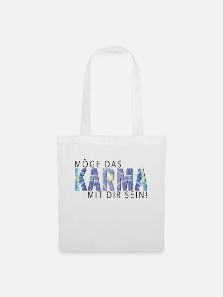 Möge das Karma - Stoffbeutel - Weiß