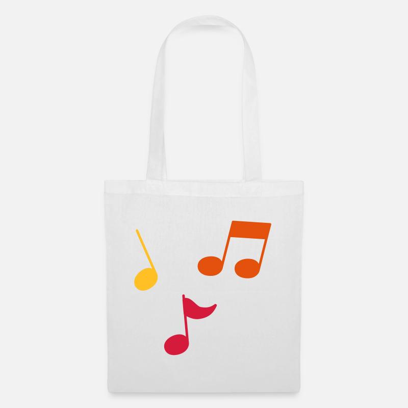 Musiknoten – 3 Farben - Stoffbeutel - Weiß