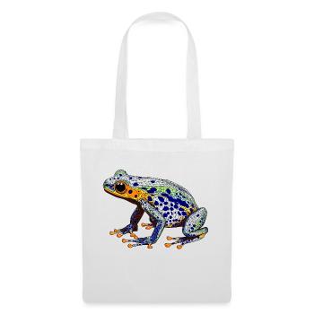 Pfeilgiftfrosch mit schöner Warnfarbe als Lurch - Stoffbeutel - Weiß - Vorne