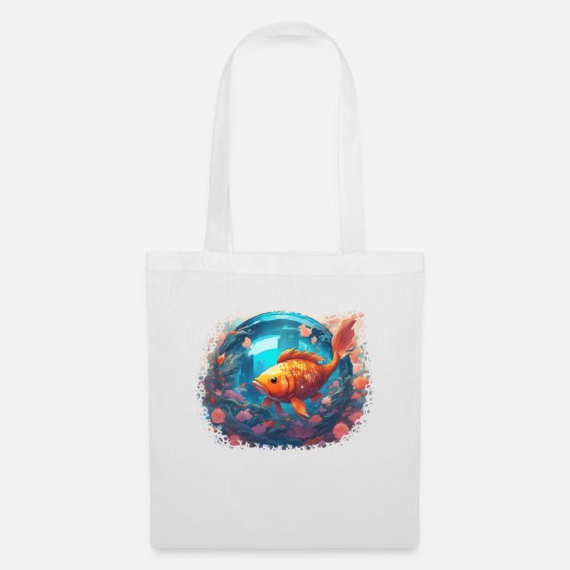 Reflets de poisson-lune - Sac en tissu - blanc