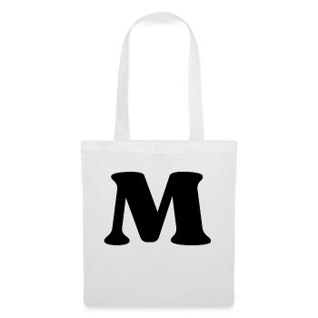 Buchstabe m - Stoffbeutel - Weiß - Vorne