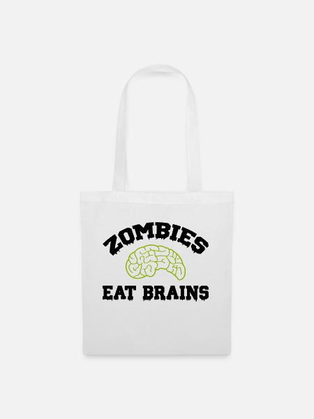 zombies eat brains - Stoffbeutel - Weiß