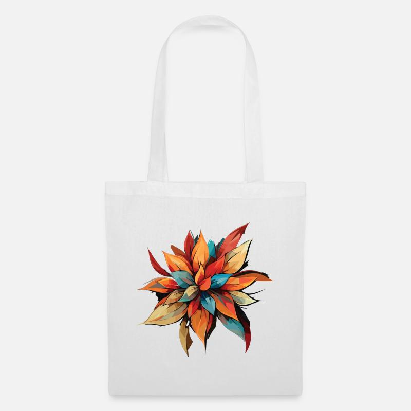 Prismatischer Herbst-Blumenstoß - Stoffbeutel - Weiß