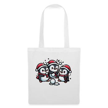 Adorable mignon pingouin père Noël chapeau boule de neige d’hiver fi - Sac en tissu - blanc - Devant