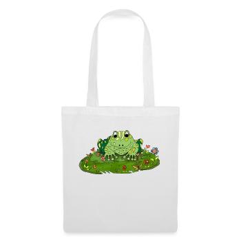 Frosch - Stoffbeutel - Weiß - Vorne