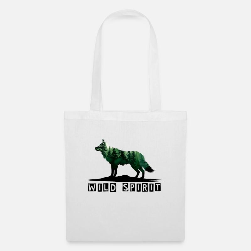 Wolf – Wilder Geist - Stoffbeutel - Weiß