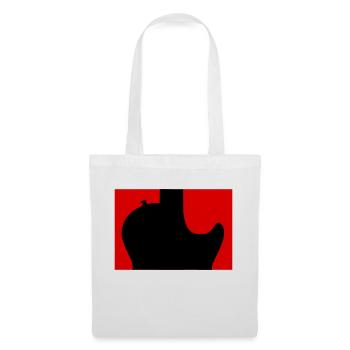 Schwarze Rockgitarre Silhouette - Stoffbeutel - Weiß - Vorne